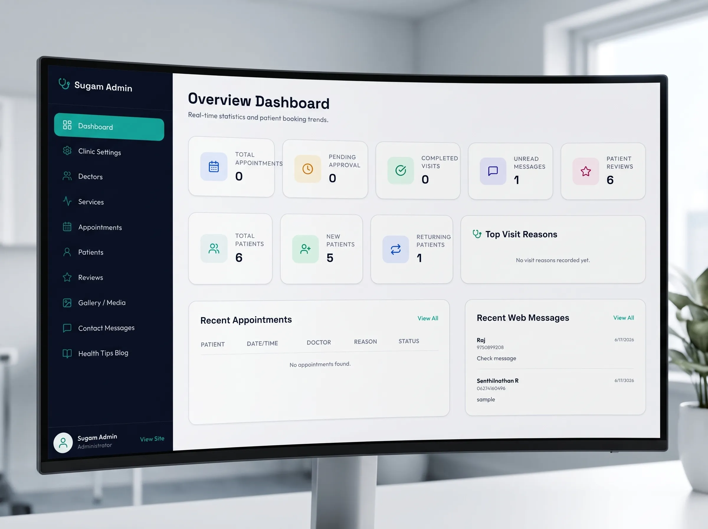 Healthcare Admin Dashboard & Appointment System